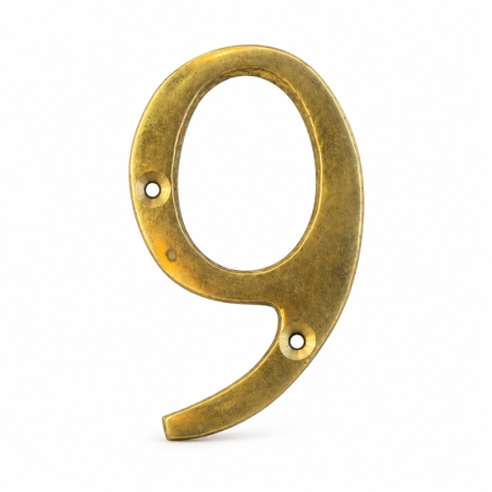Numéro - Laiton - ≈4x7cm - 9 -