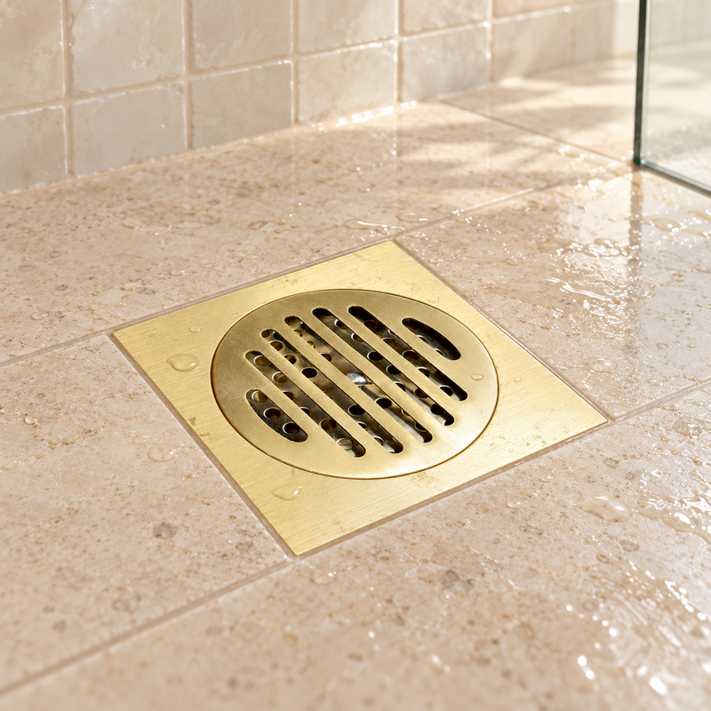 Bonde de douche - Laiton - ≈10x10cm -