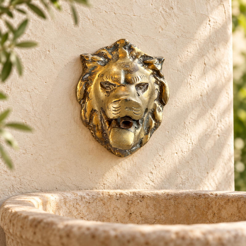 Crachoir artisanal - Laiton - Tete de Lion - ≈8,5x10cm -