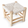 Tabouret Bohème - Blanc - ≈30x30x30cm -