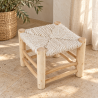 Tabouret Bohème - Blanc - ≈30x30x30cm -