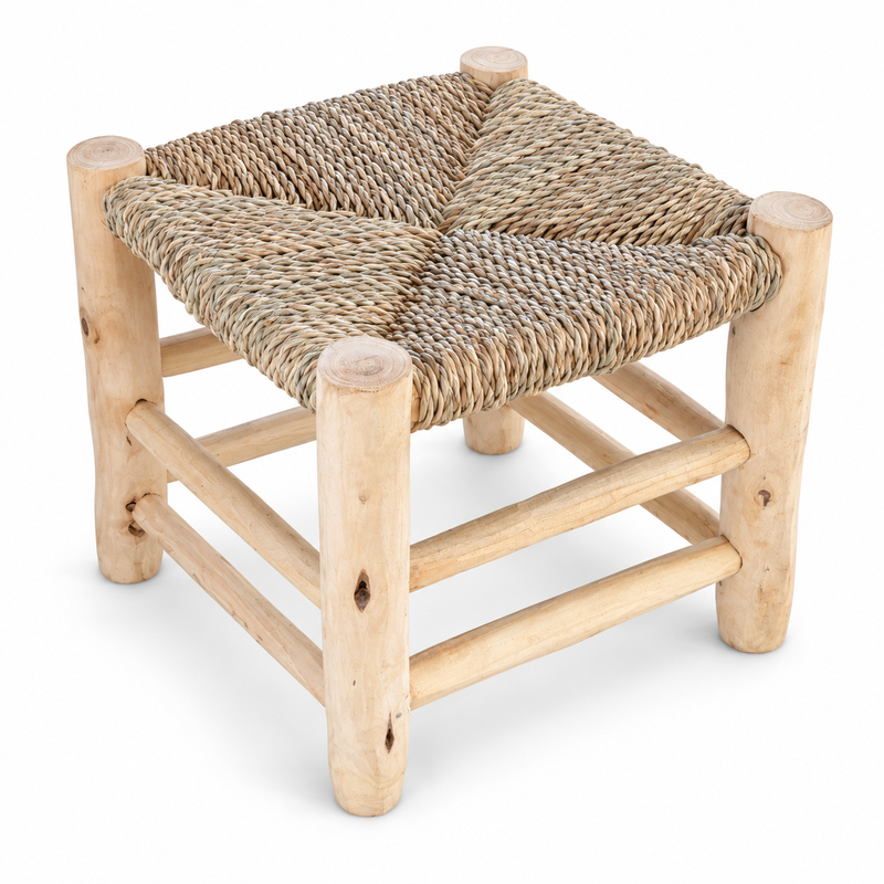 Tabouret Bohème - Naturel - 30x30x30cm -
