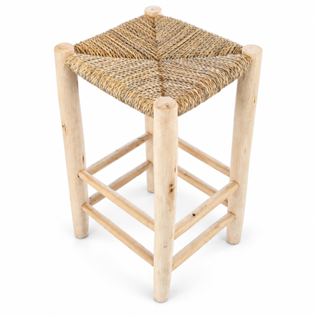 Tabouret Bohème - Naturel - 35x35x65cm -
