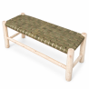 Banc - Bohème - Cuir kaki - 100x40x45cm -