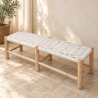 Banc - Bohème - Blanc - 140x40x45cm -