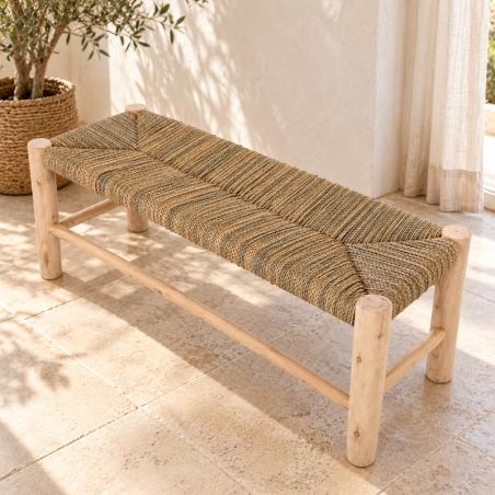 Banc - Bohème - Naturel - 100x40x45cm -