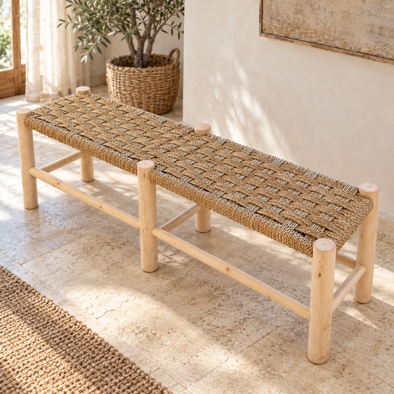 Banc - Bohème - Naturel - 140x40x45cm -
