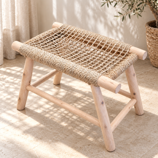 Banc - Bohème III - Naturel - 55x35x45cm -