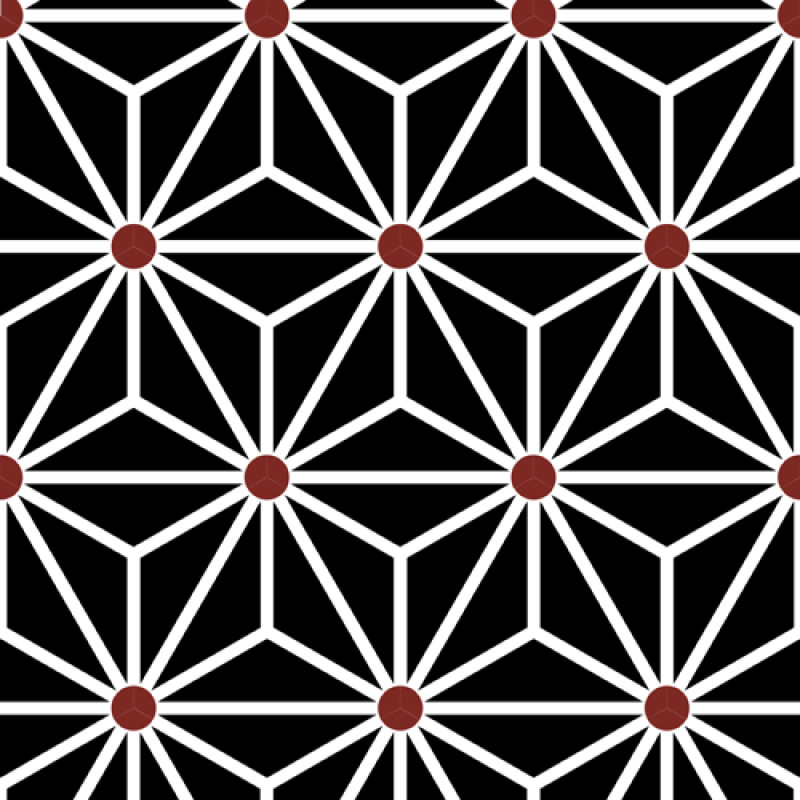 Carreaux de Ciment - Hexagonal - Zouak - 20x23cm ≈ 18mm -