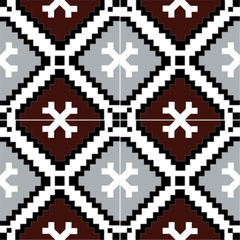 Carreaux de Ciment - Chinois - 20x20cm ≈ 18mm -