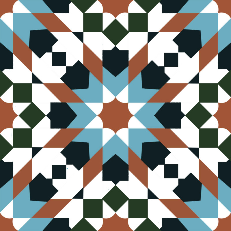 Carreaux de Ciment - Fontaine - 20x20cm ≈ 18mm -