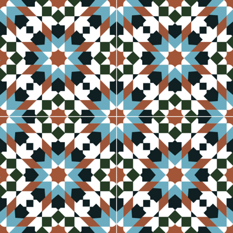 Carreaux de Ciment - Fontaine - 20x20cm ≈ 18mm -