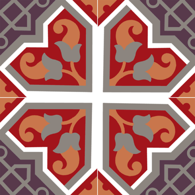 Carreaux de Ciment - Albigeois - 20x20cm ≈ 18mm -