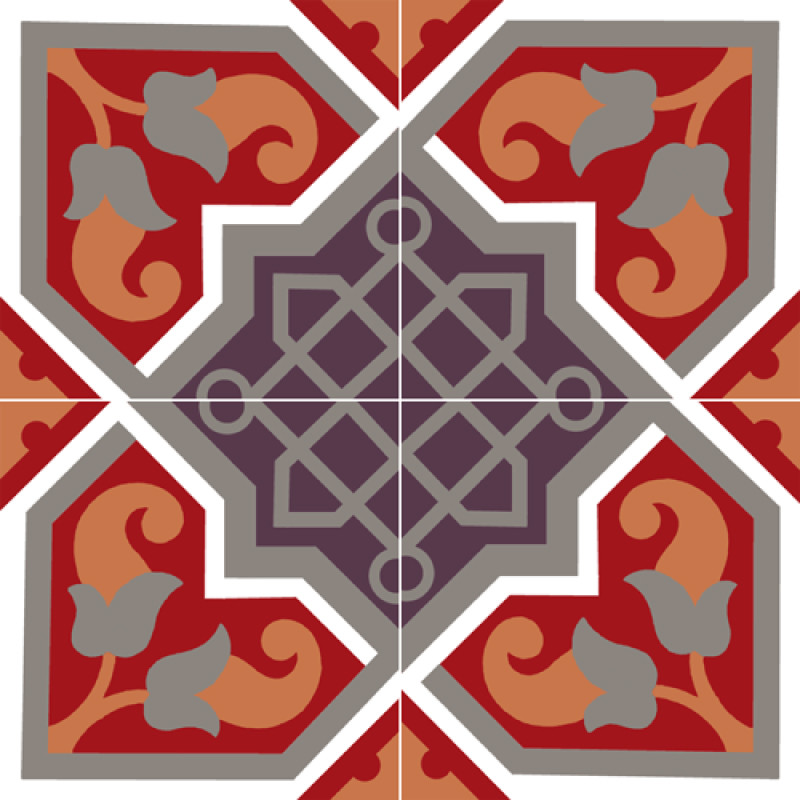 Carreaux de Ciment - Albigeois - 20x20cm ≈ 18mm -