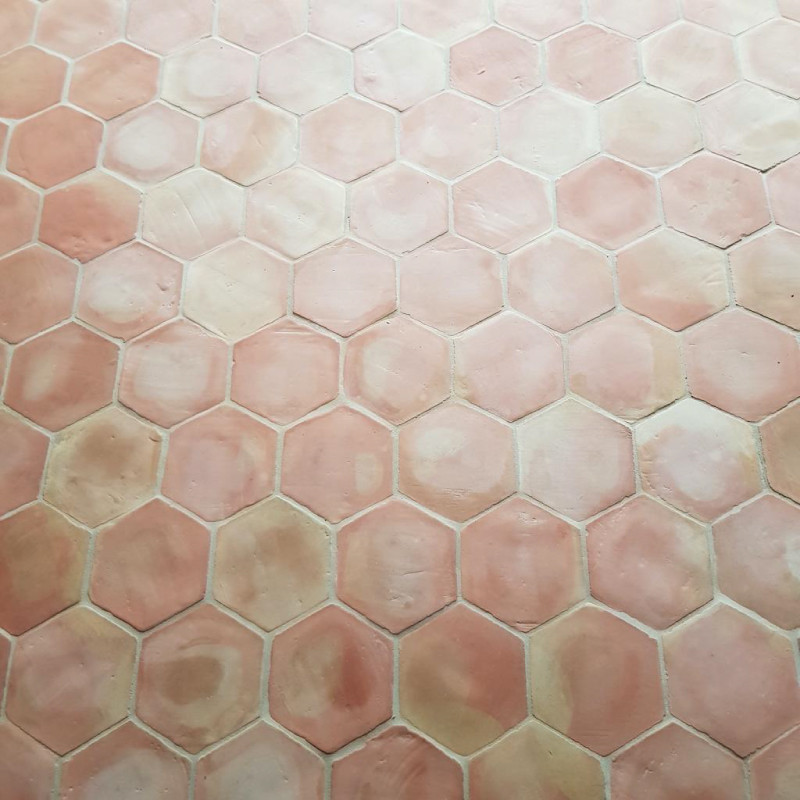 Tomette en terre cuite de réédition - 16cm - 15mm - Hexagonale - Moulée main -