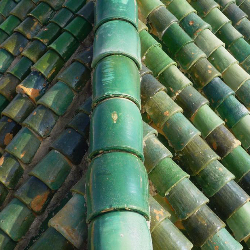 Tuile Marocaine - Vernissée Verte - ≈ 30x16/10cm -