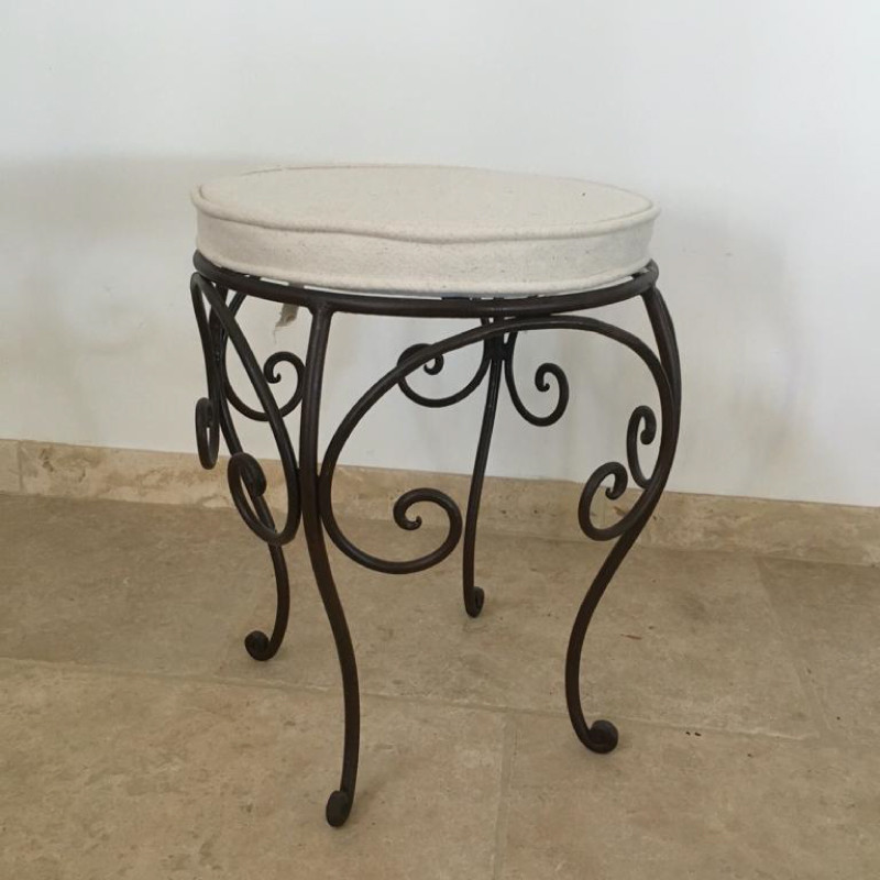 Tabouret Fer Forgé Cécile - ⌀ 38cm - Hauteur 45cm -