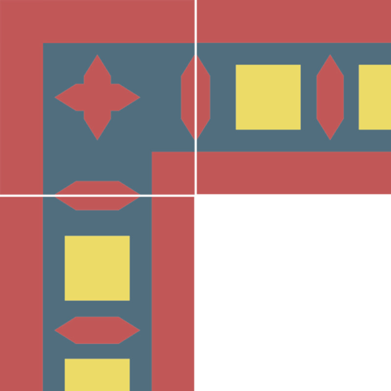 Carreaux de Ciment - Angle Frise - FP2 - 10x10cm ≈ 18mm -