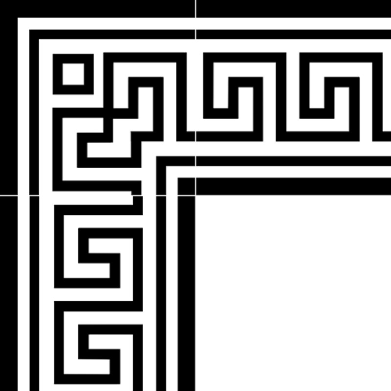 Frise Carreaux de Ciment - Angle Grec - 20x20cm ≈ 18mm -
