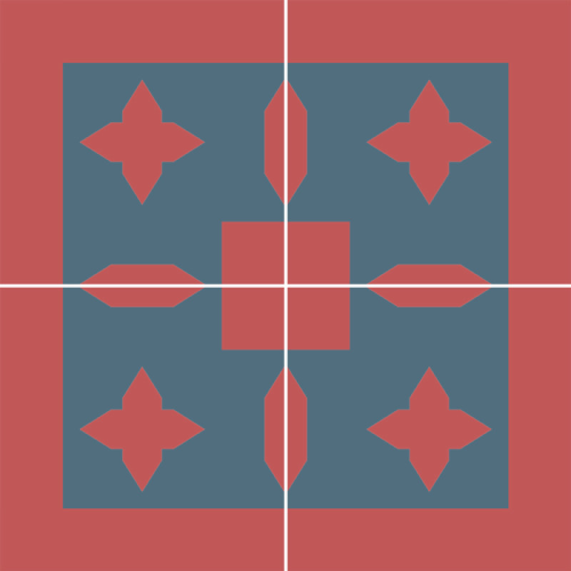 Carreaux de Ciment - Angle Frise - FP2 - 10x10cm ≈ 18mm -