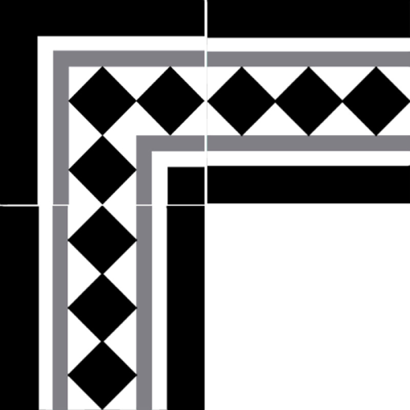 Frise Carreaux de Ciment - Angle Kora - 20x20cm ≈ 18mm -