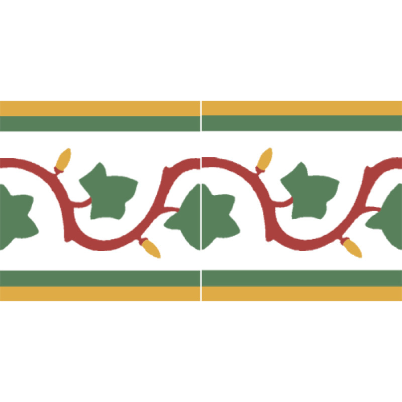 Frise Carreaux de Ciment - Feuille - 20x20cm ≈ 18mm -