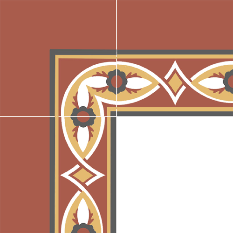 Frise Carreaux de Ciment - Angle Nîmois - 20x20cm ≈ 18mm -