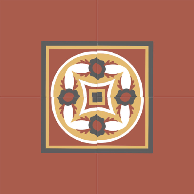 Frise Carreaux de Ciment - Angle Nîmois - 20x20cm ≈ 18mm -