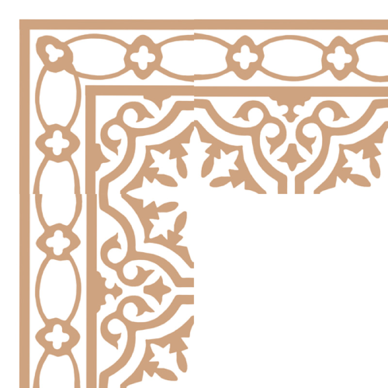 Frise Carreaux de Ciment - Angle Occitan - 20x20cm ≈ 18mm -