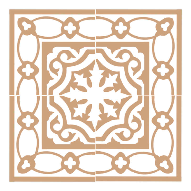 Frise Carreaux de Ciment - Angle Occitan - 20x20cm ≈ 18mm -