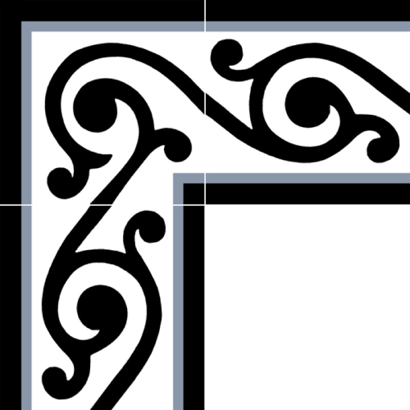 Frise Carreaux de Ciment - Angle M139 - 20x20cm ≈ 18mm -