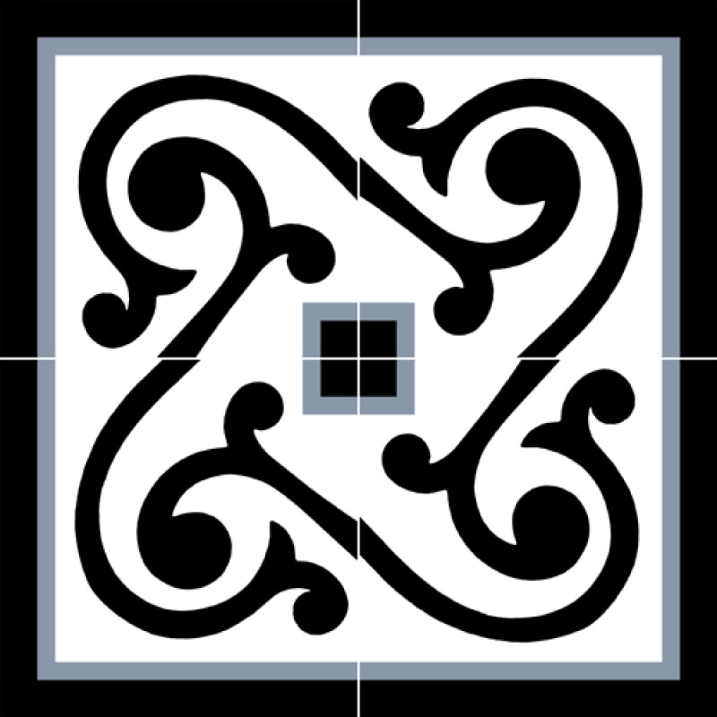 Frise Carreaux de Ciment - Angle M139 - 20x20cm ≈ 18mm -