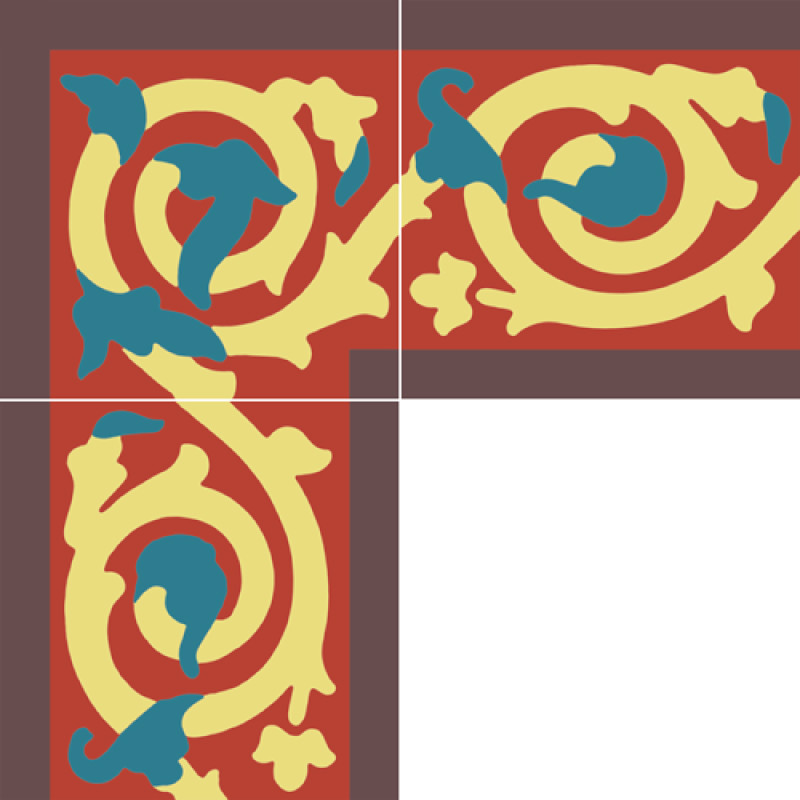 Frise Carreaux de Ciment - Angle M151 - 20x20cm ≈ 18mm -