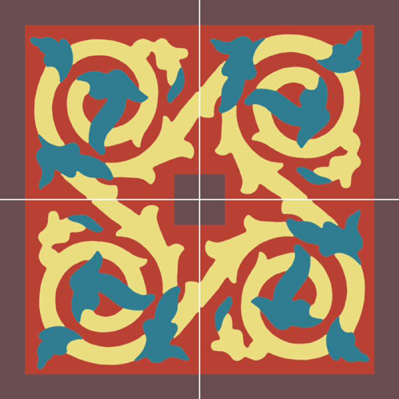 Frise Carreaux de Ciment - Angle M151 - 20x20cm ≈ 18mm -