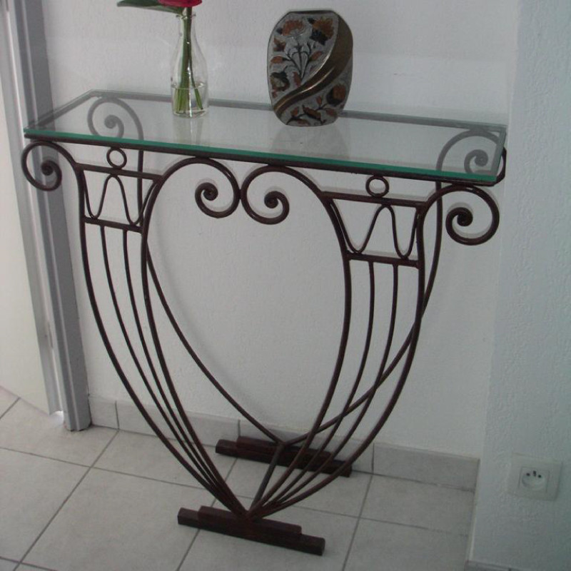 Console - Fer Forgé - 100x30x80cm - Rome -