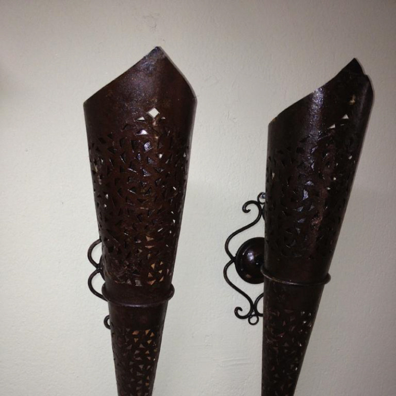 Applique Torche en tôle - 70 cm -
