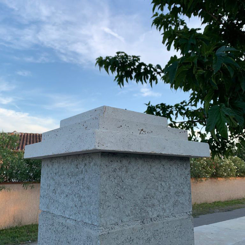 Kit Chapeau Pilier Travertin - Pilier 40/40cm -