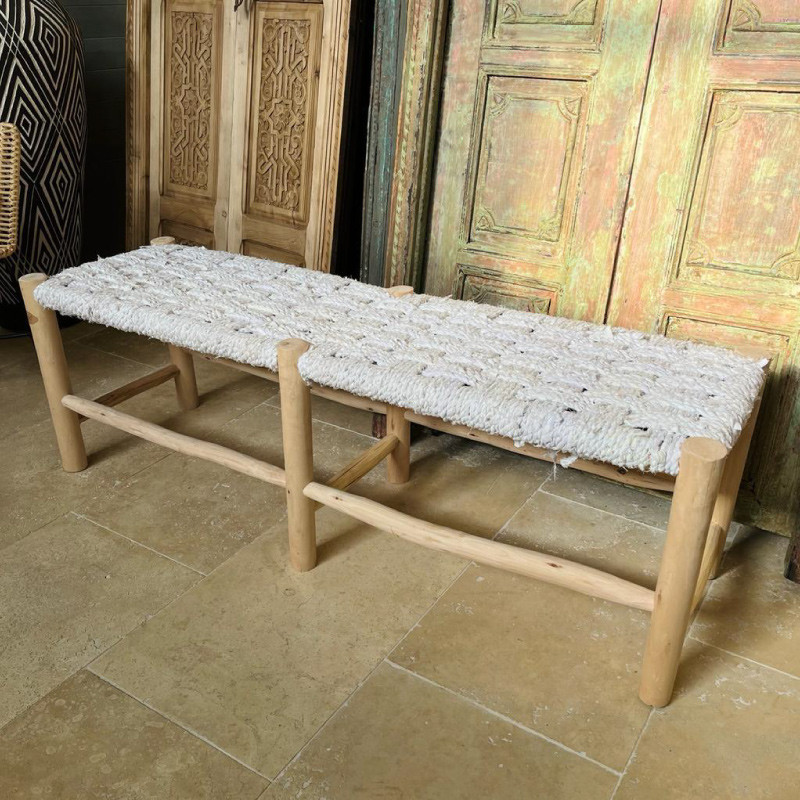 Banc - Bohème - Blanc - 1m40 -