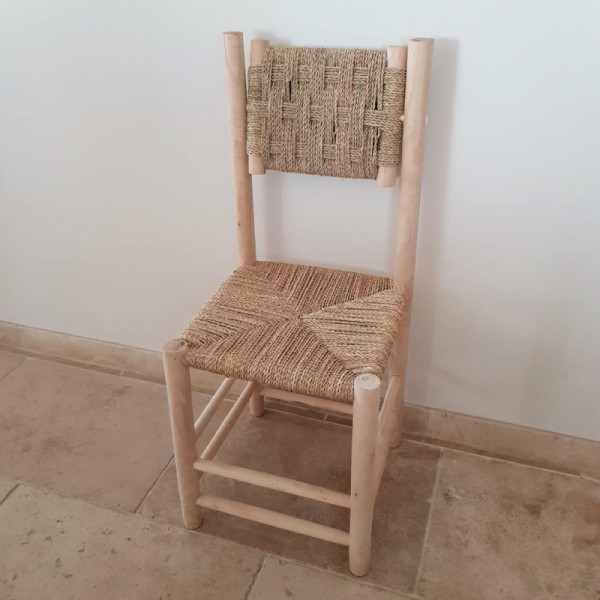 Chaise en Bois & Corde - Bohème - Dossier Réglable -