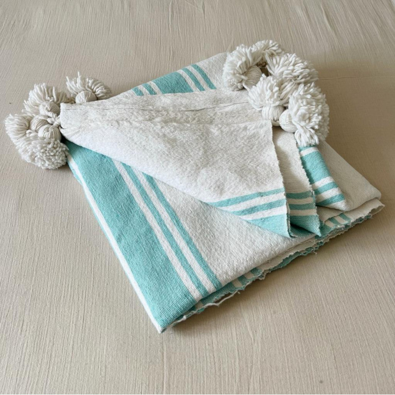 Plaid - Pompom - Uni - Rayures - M / L -