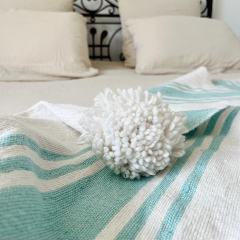 Plaid - Pompom - Uni - Rayures - M / L -