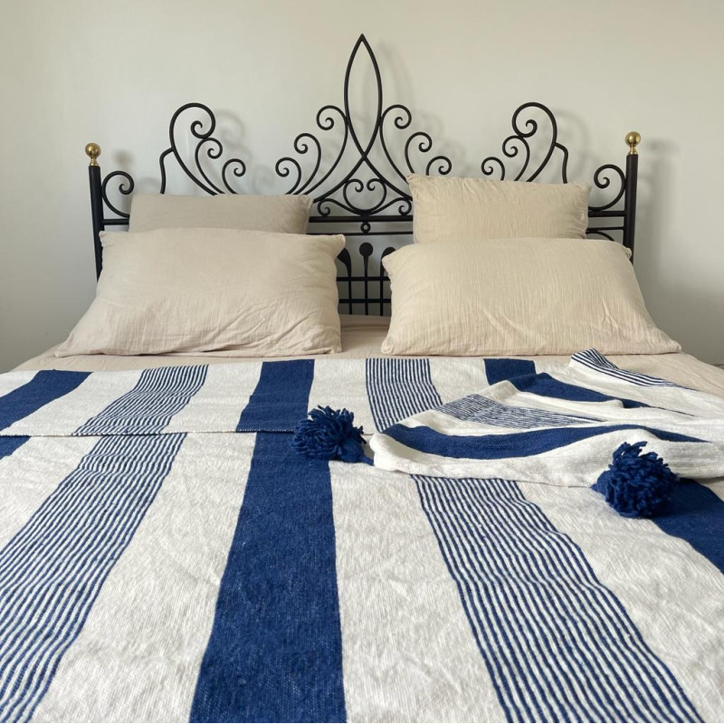 Plaid - Pompom - Uni - Rayures - M / L -