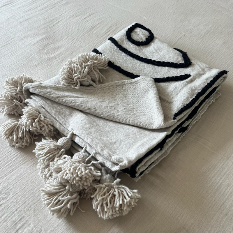 Plaid - Pompom - Motif - Plusieurs Dessins - S /M -