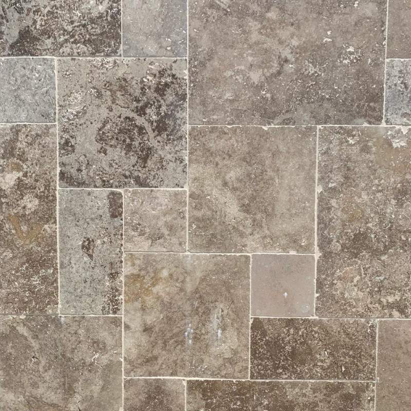 Dallage Travertin Noce - OPUS - 12mm - Vieillie -