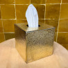 Cache Mouchoir - Laiton - ≈13x13x13cm - Martelé -