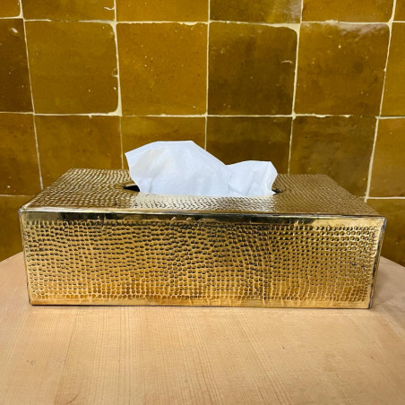 Cache Mouchoir - Laiton - 25x13x7cm - Martelé -