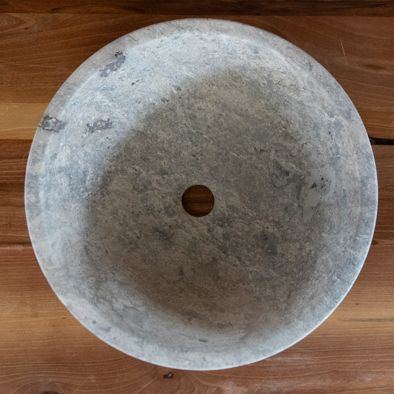 Vasque Travertin Silver - ⌀ 40cm - Hauteur 15cm - Lisse -