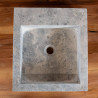 Vasque à poser Travertin Silver - 40x45x10cm - Bord droit - Lisse -