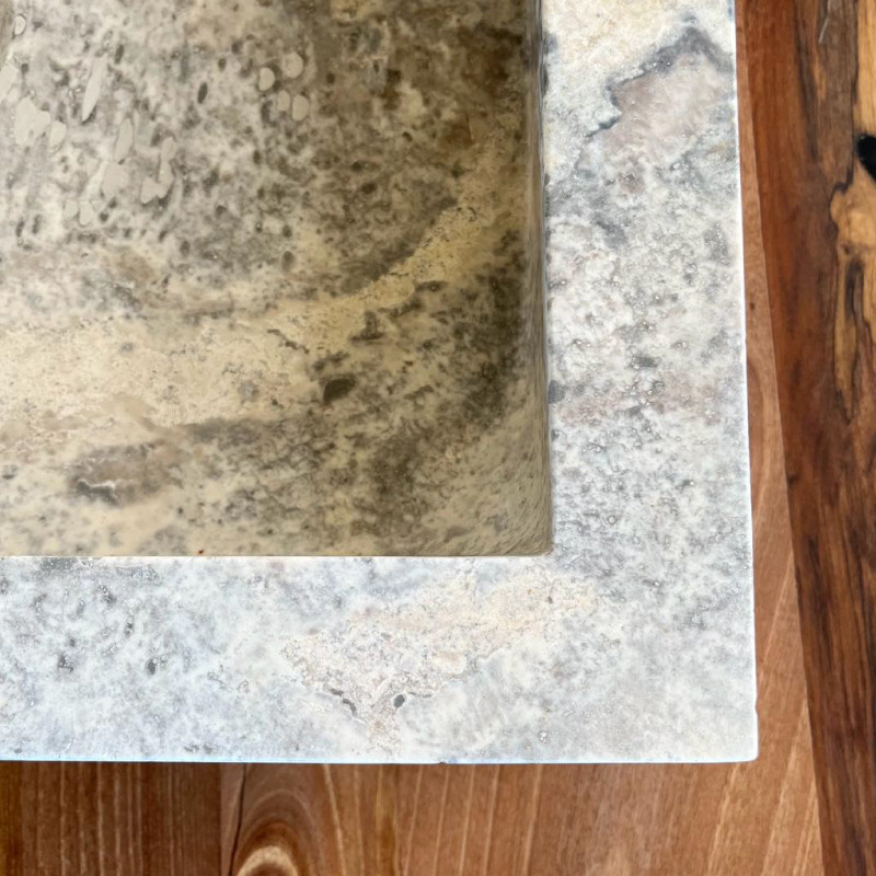 Vasque Travertin Silver - 40 x 45 cm - Hauteur 10cm - Lisse -