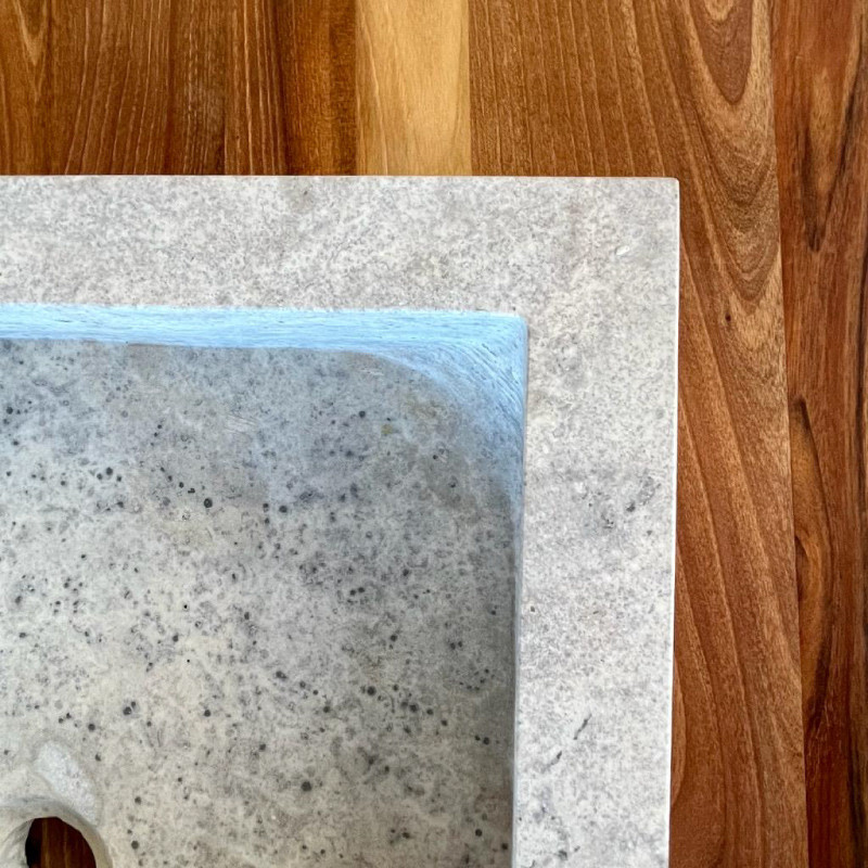 Vasque Travertin Silver - 50 x 45 cm - Hauteur 10cm - Lisse -